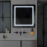 LED Spiegel Quadratisch | Wandschalter-Steuerung | Kaltweißes Licht - Reyze Seria Salono Model 1